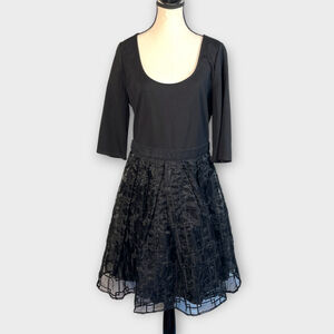 Plenty By Tracy Reece Fit & Flare Dress Sz 12 Black Cocktail Party EUC